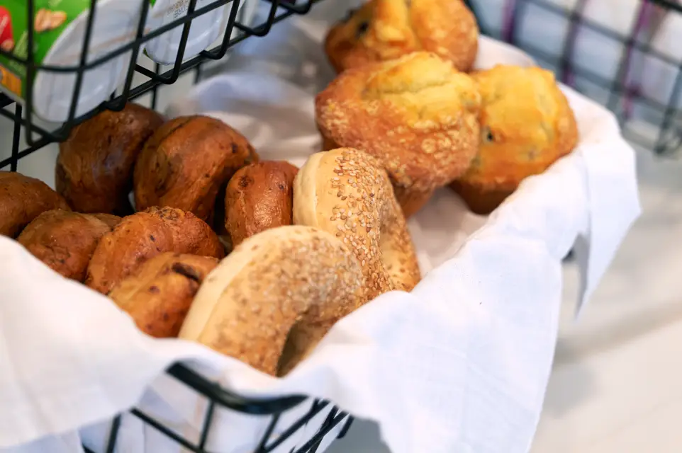 Bagels in basket