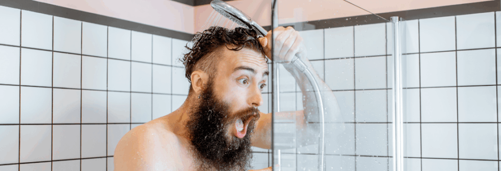 Man shocked from cold shower